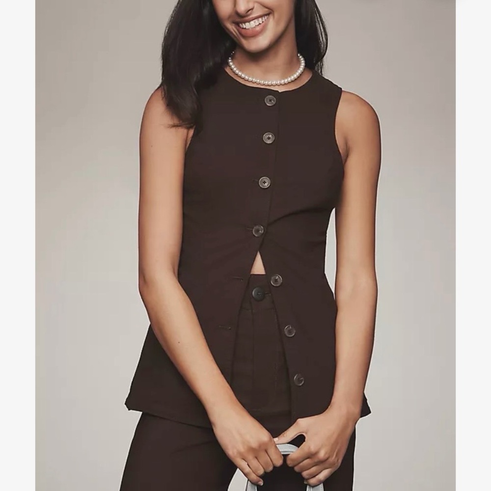 NWT Anthropologie Maeve Cotton Blend Vest size XL reg $118